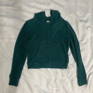 SO green cozy zip up jacket juniors size medium